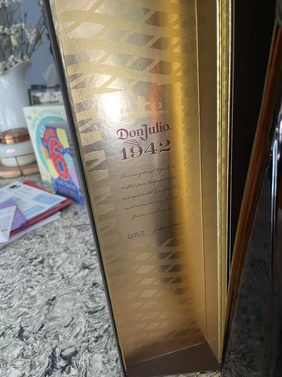 TEQUILA DON JULIO 1942 EMPTY BOTTLE AND BOX – MINT