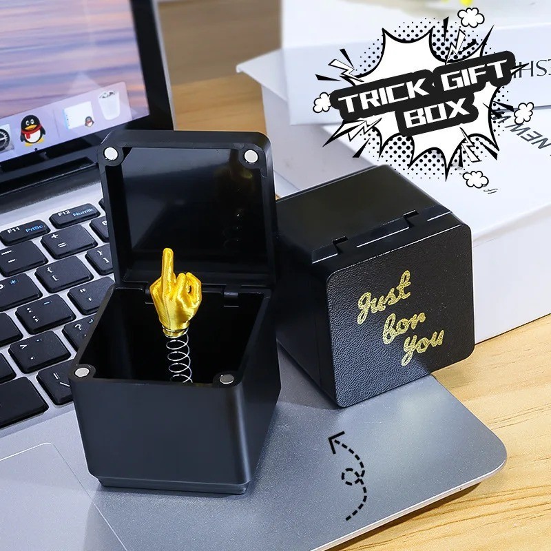 Funny Prank Gift Middle Finger in Box Creative Desk Office Home Decoration