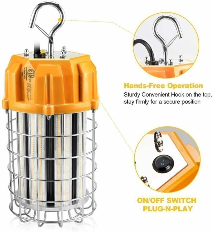 80W LED Temporary Work Light Construction Jobsite Hanging Lights 5000K Daylight