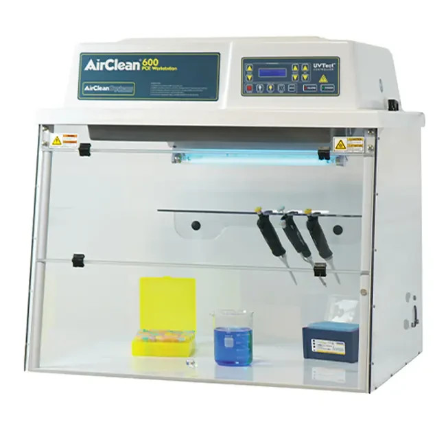 AirClean AC648LFUVC PCR Workstation–UV/HEPA–Lab Hood Sterile Cabinet NEW w/ stan