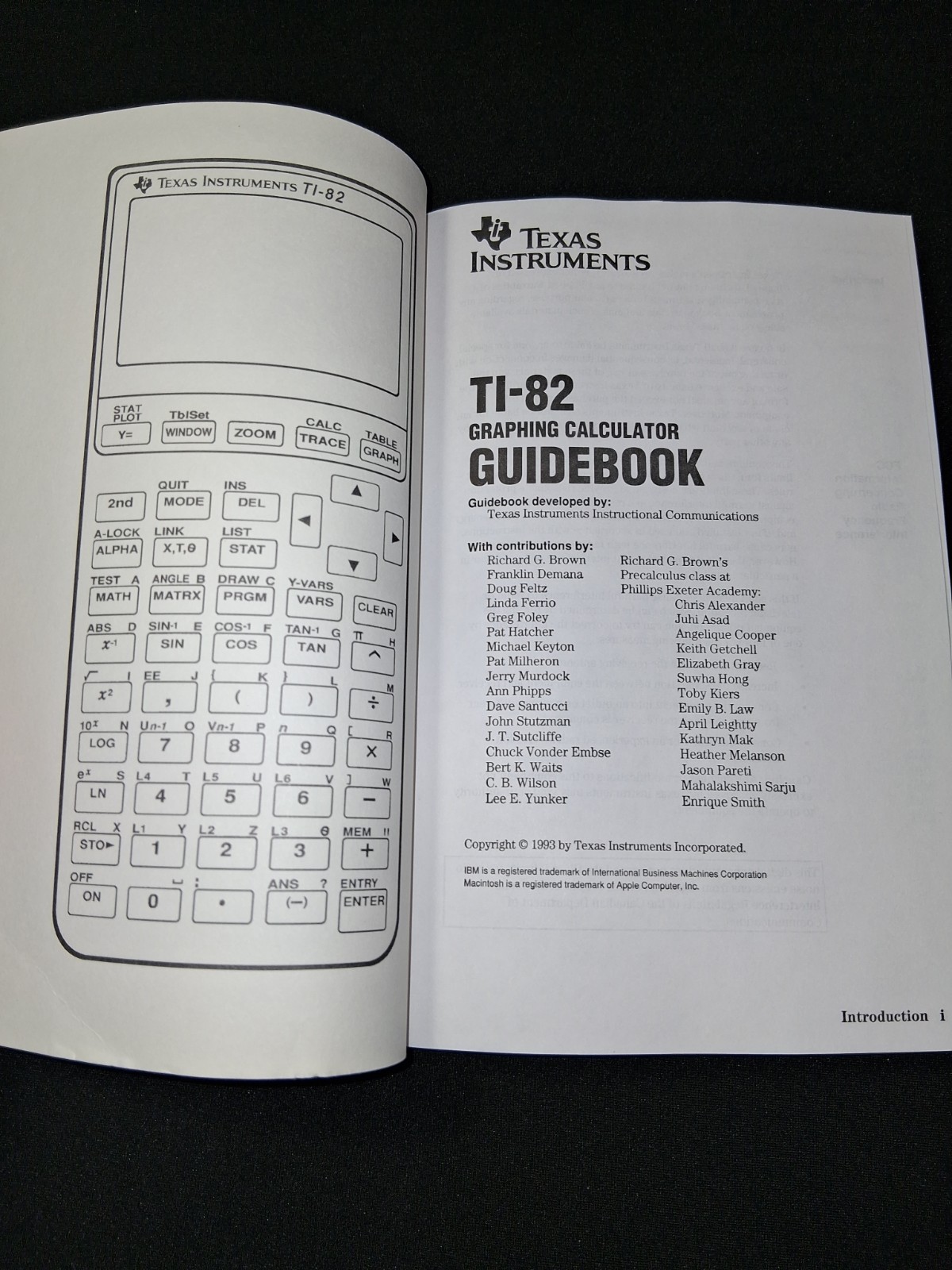 Texas Instruments TI-82 Graphing Calculator Guidebook Manual 1993