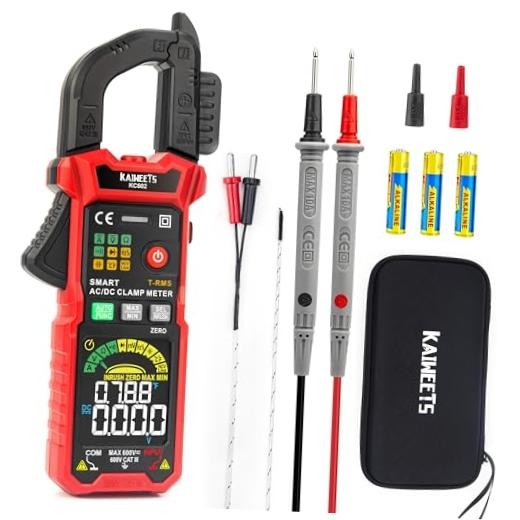 Smart Digital Clamp Meter with D-Shaped Jaws, Clamp Multimeter with KC602