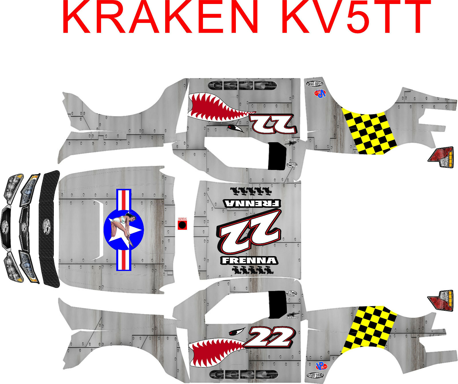 KRAKEN CLASS KV5TT  wrap decals stickers TROPHY TRUCK WARPLANE THEME