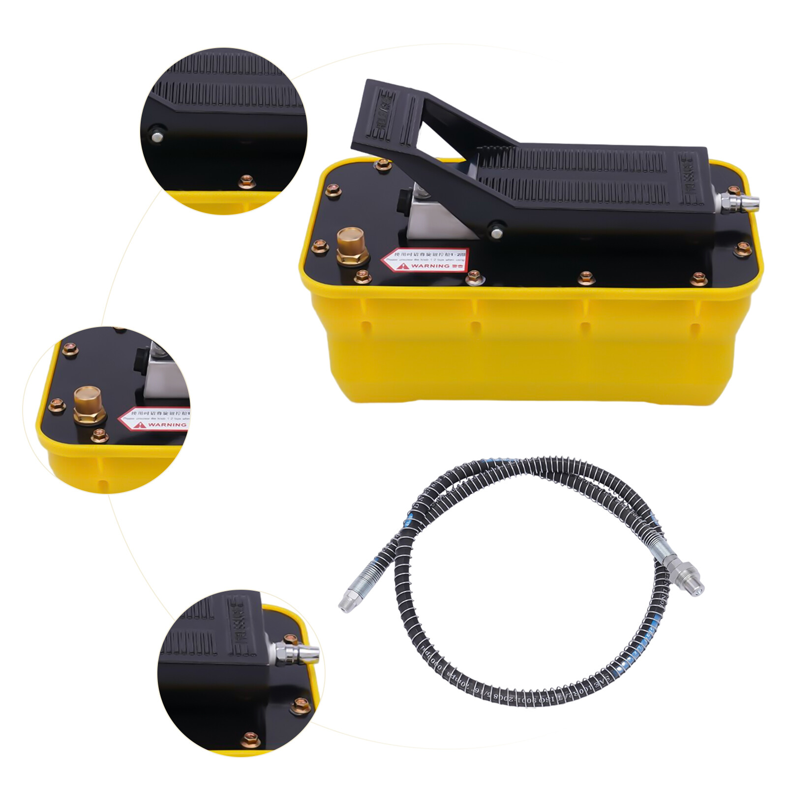 10000lbs Air Hydraulic Foot Pedal Jack Pump Auto Body Frame Machines+ Air Hose
