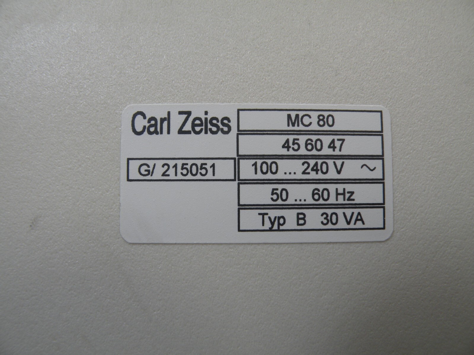Carl Zeiss MC-80 Microscope Camera Exposure Controller w/ Camera, Cord & Cable
