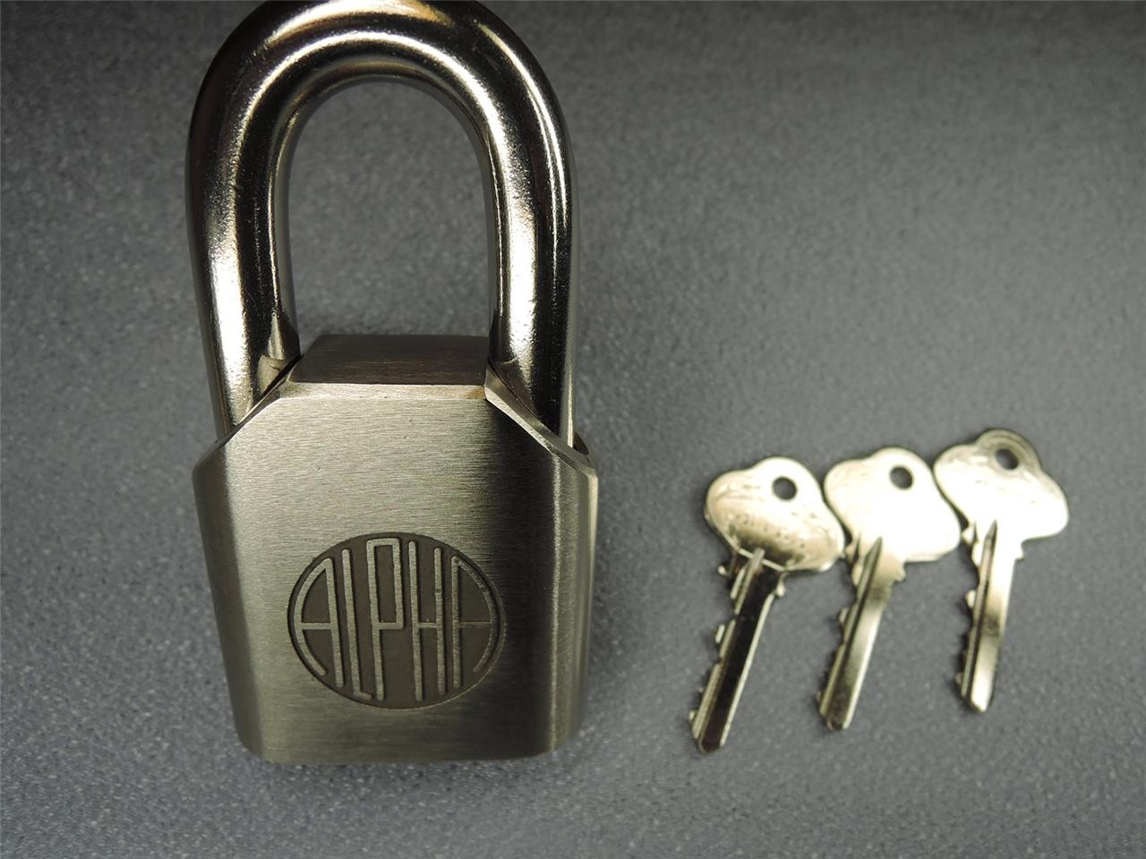 ALPHA 2780-50P Padlock Stainless Body & Hardened Shackle Discontinued NOS Japan