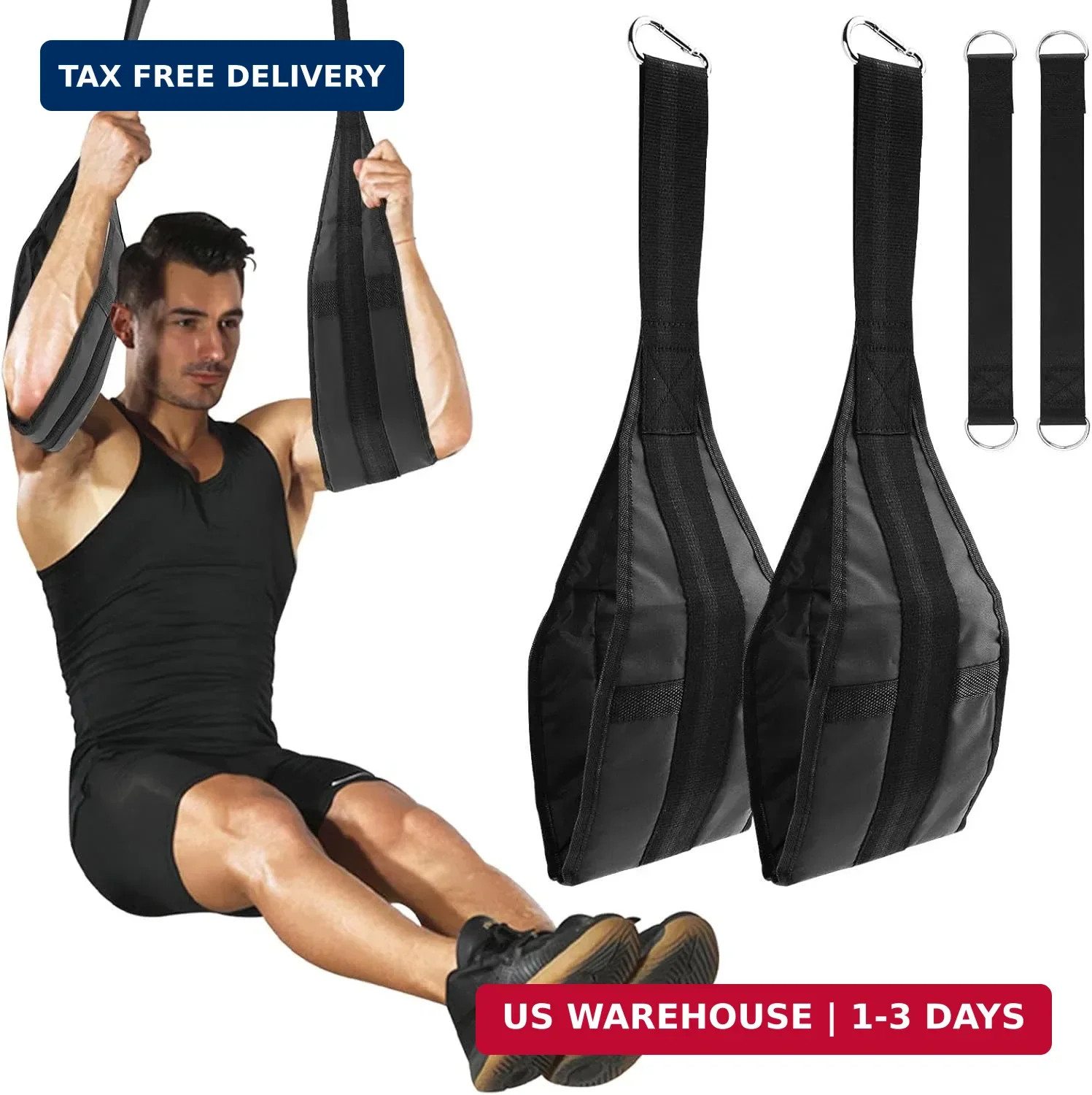 Hanging Ab Straps for Pull Up Bar, Abdominal Muscle Building Padded Arm Support