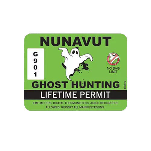 Nunavut Ghost Hunting Permit Sticker Decal