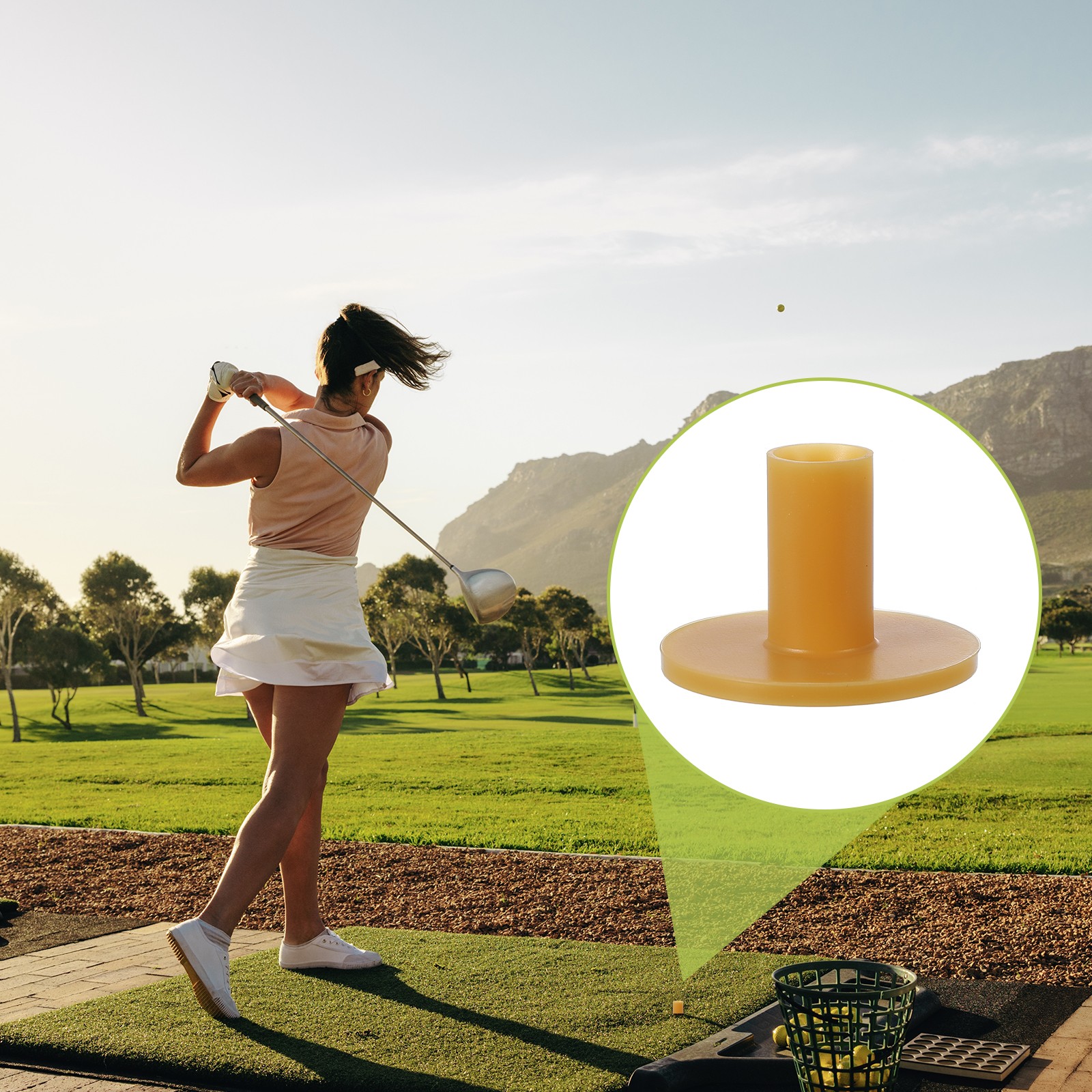 Rubber Golf Tee, 8 Pack 2.8 Inch Golf Tees Training Tee, Yellow