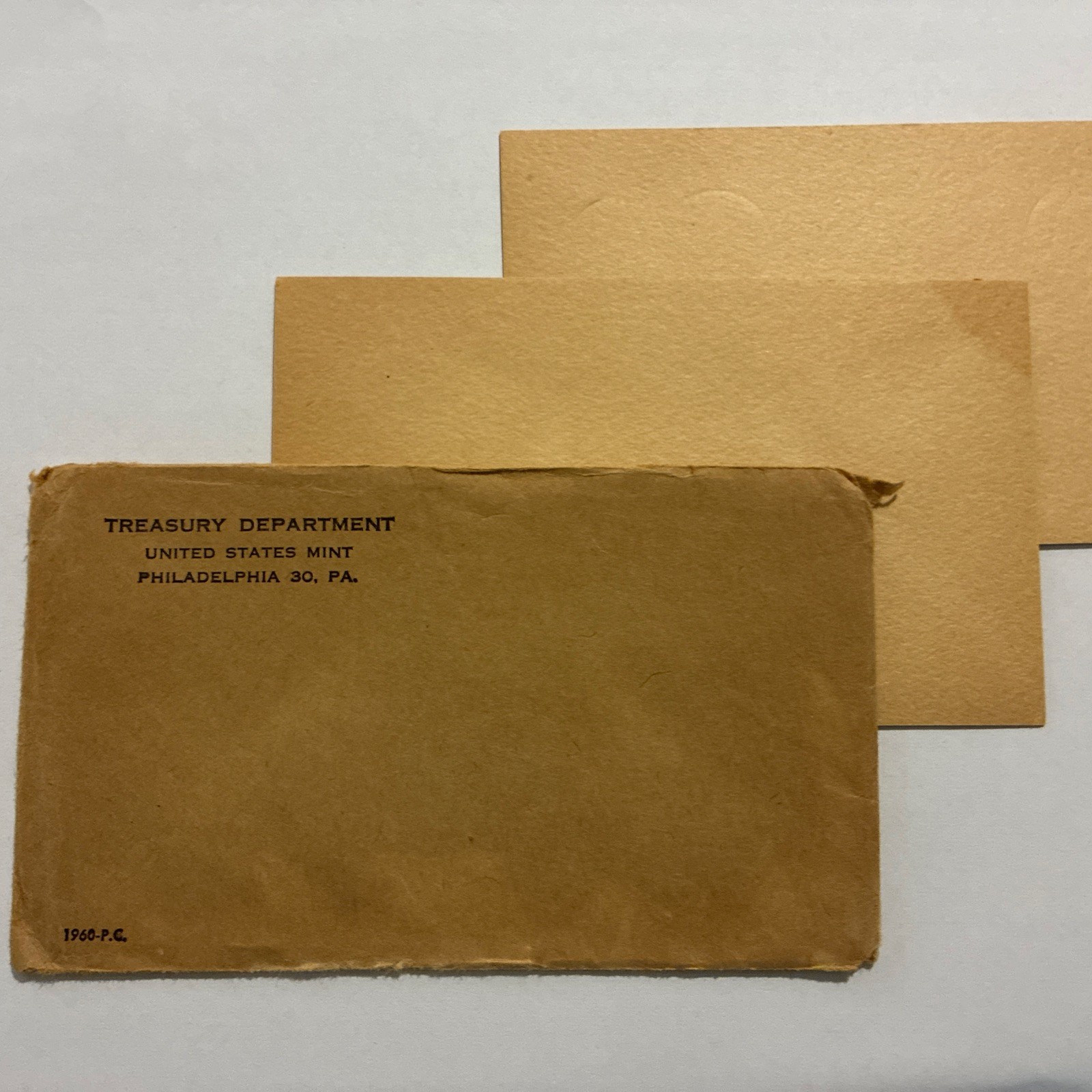 1960 US Mint Uncirculated Set ENVELOPE - REPLACEMENT ENVELOPE - NO COINS