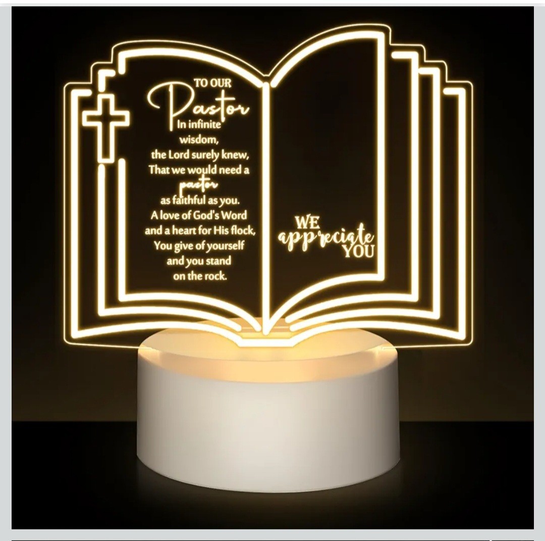 1pcs Bible 3D nightlight, atmosphere light, holiday gift table...