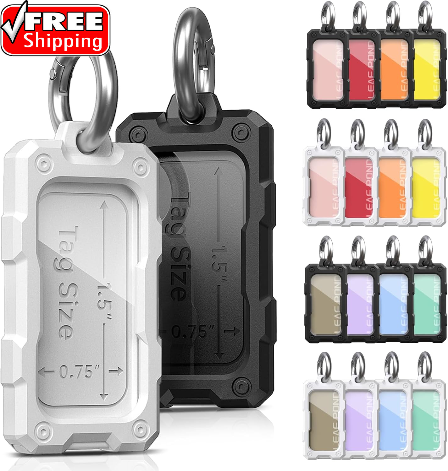 16 Pcs Solid Plastic Key Tags with O Rings, Custom Bulk Keychain Blank Identifie