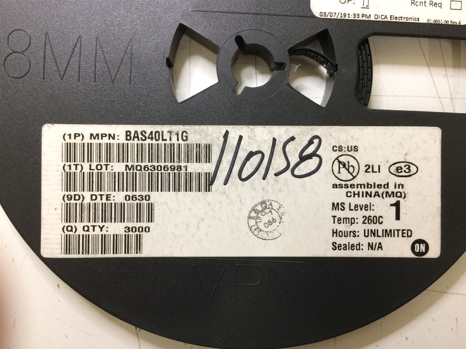 BAS40LT1G ON SEMI BAS40LT1 BAS40L DIODE SCHOTTKY 40V 120MA SOT23-3 ROHS 50 PCS