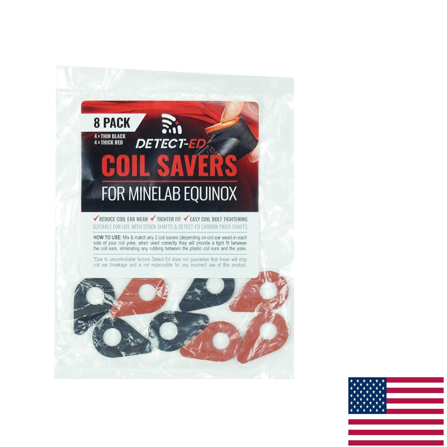 High-Performance Coil Savers for Minelab Equinox - Black Rubber Washers Included
