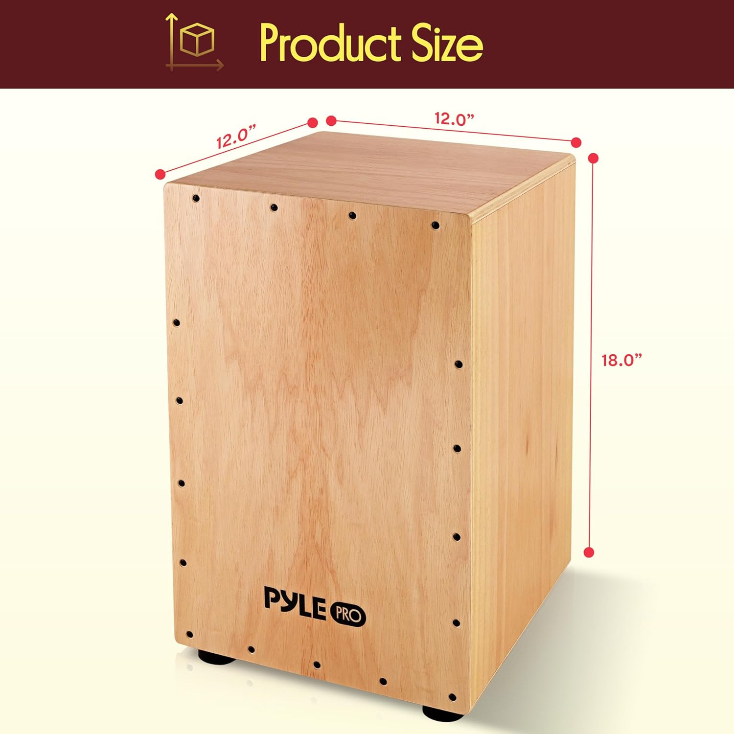 Jam - Wooden Cajon - Handcrafted Stringed Lightweight Percussion Box with Intern