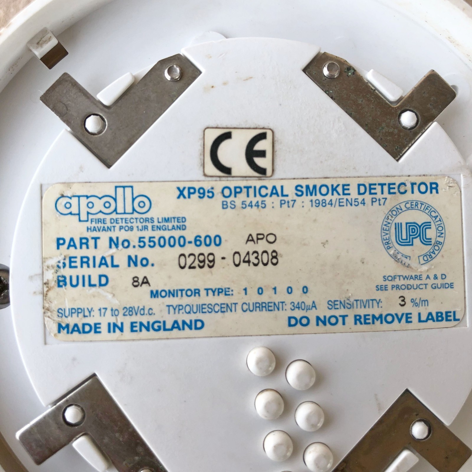 APOLLO 55000-600 APO XP95 OPTICAL SMOKE DETECTOR