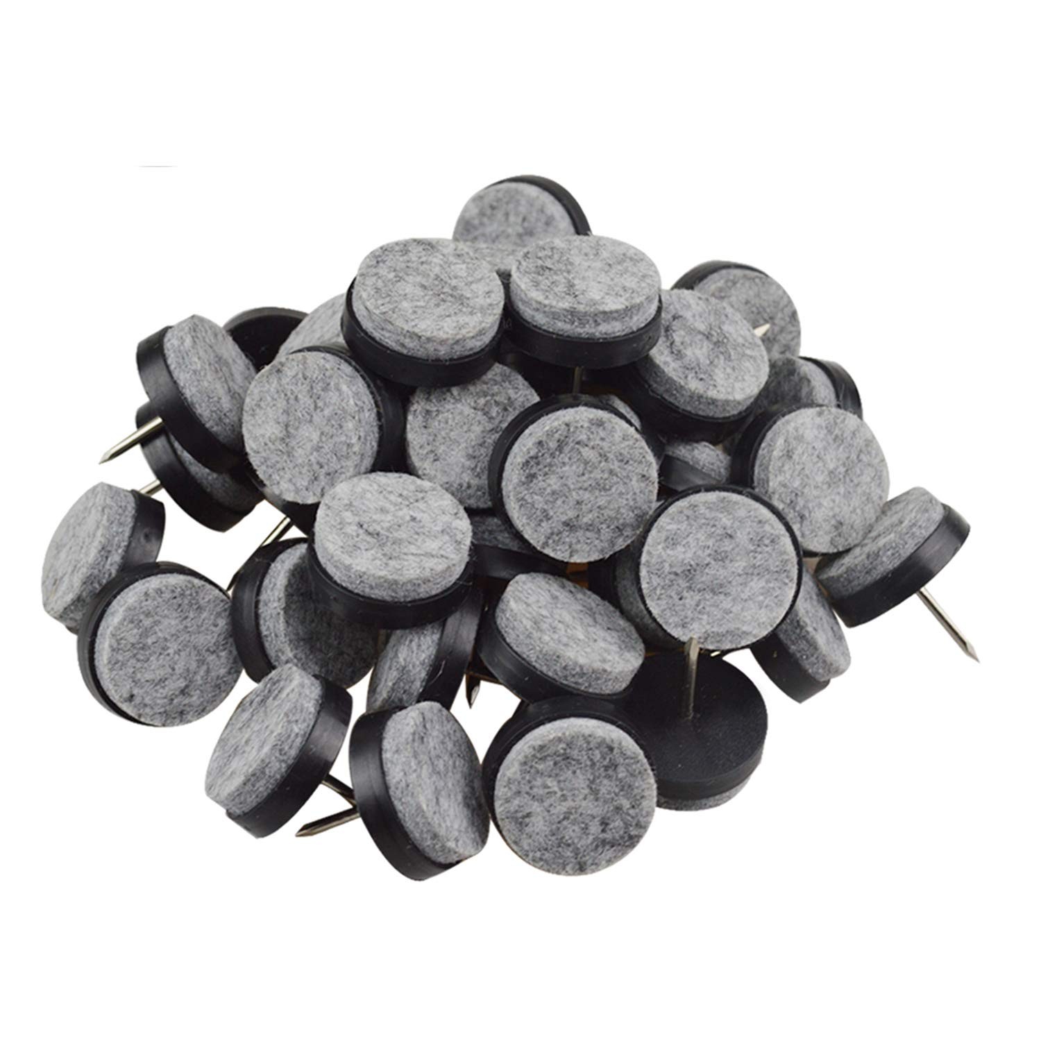 40pcs Round Heavy Duty Nail-on Felt Pad for Furniture Chair Table Leg Feet Floor