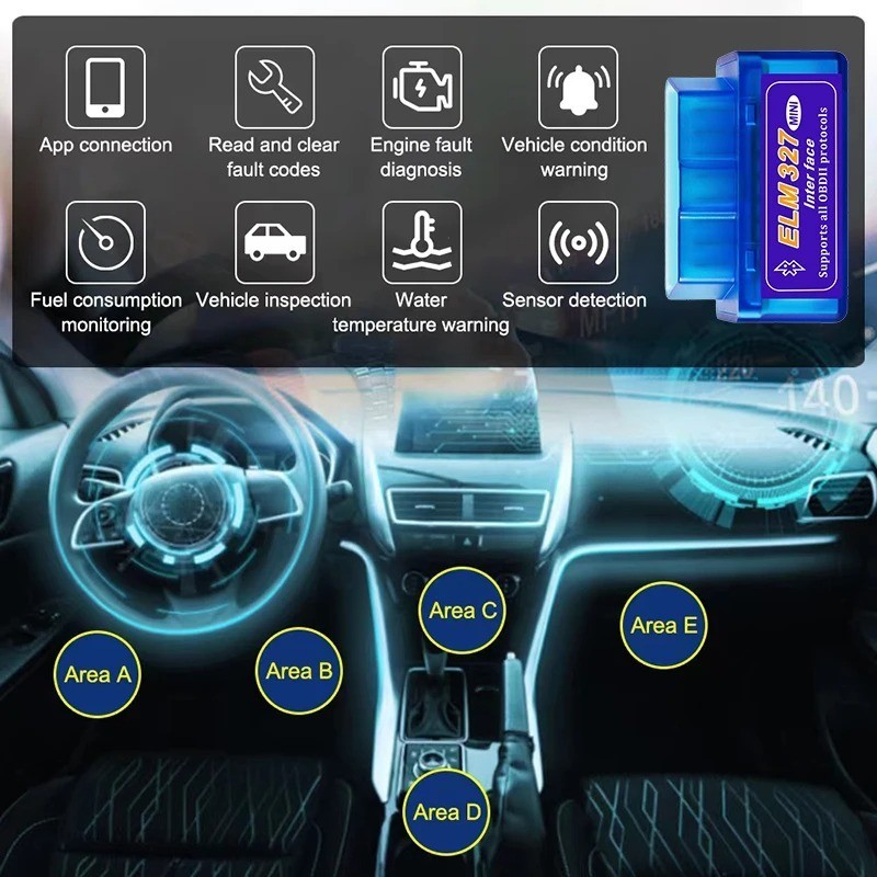 OBD2 ELM327 V2.1 MINI Bluetooth Car Code Reader Diagnostic Scanner For Android