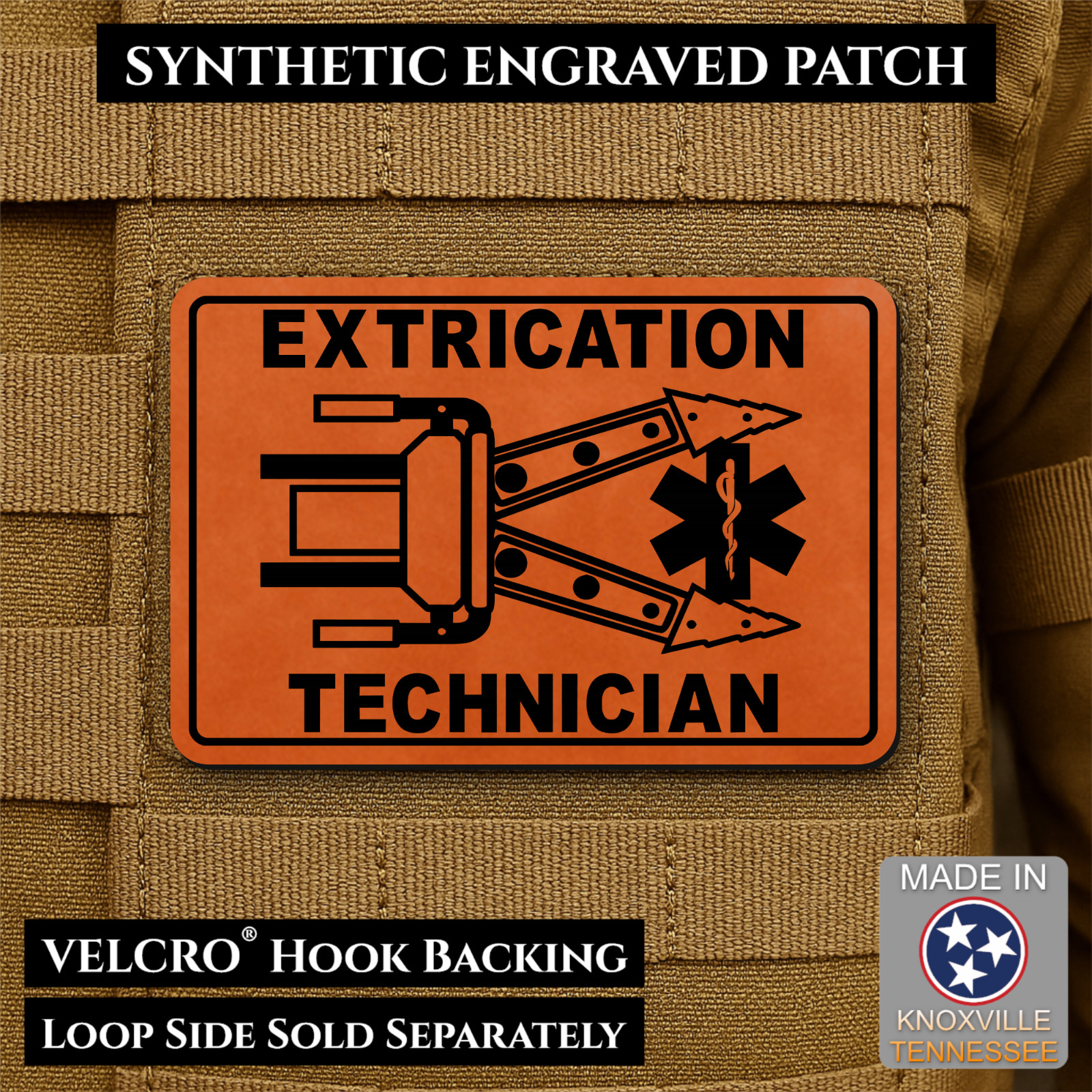 Extrication Fire Rescue Technician Morale Patch, 2x3" | VELCRO® Brand Fastener
