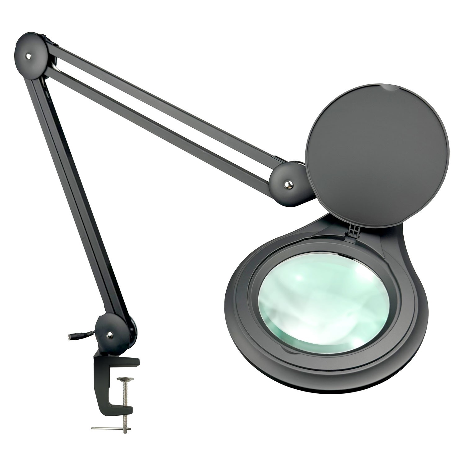 ESD Safe LED Magnifying Lamp for Inspection, Clamp for Work Bench (5 Diopter)