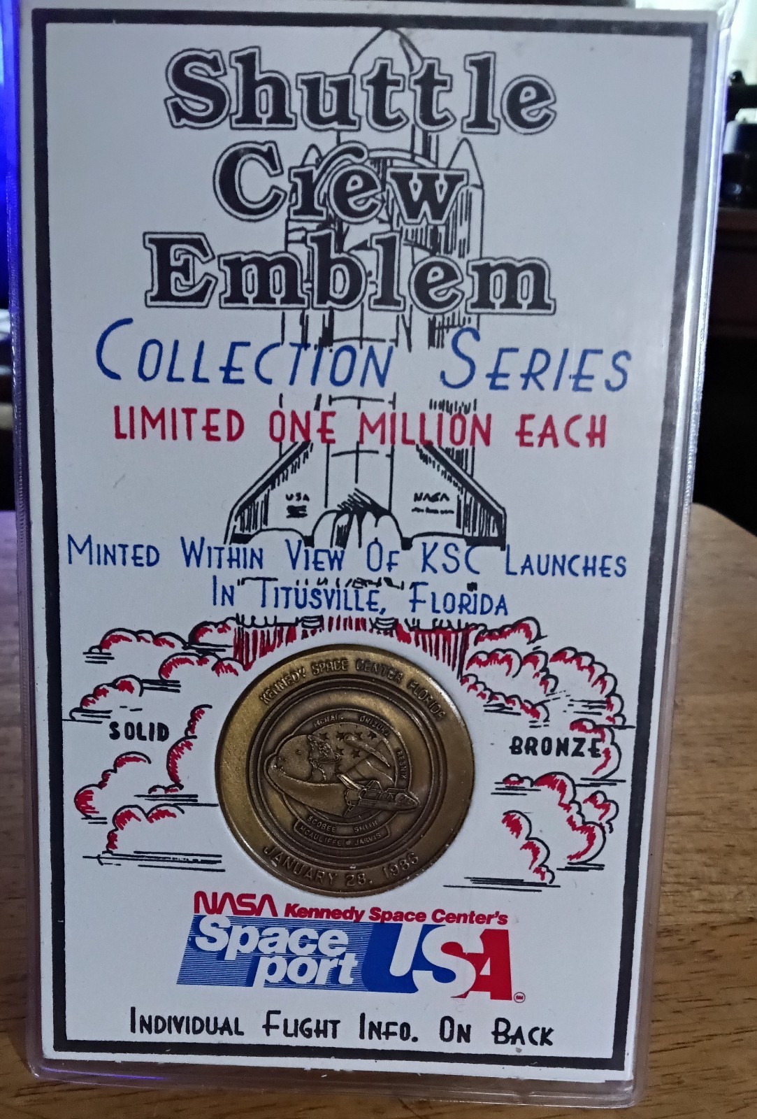 Shuttle Crew Emblem Collection Series 51L CHALLENGER Bronze Medal Medallion 1986
