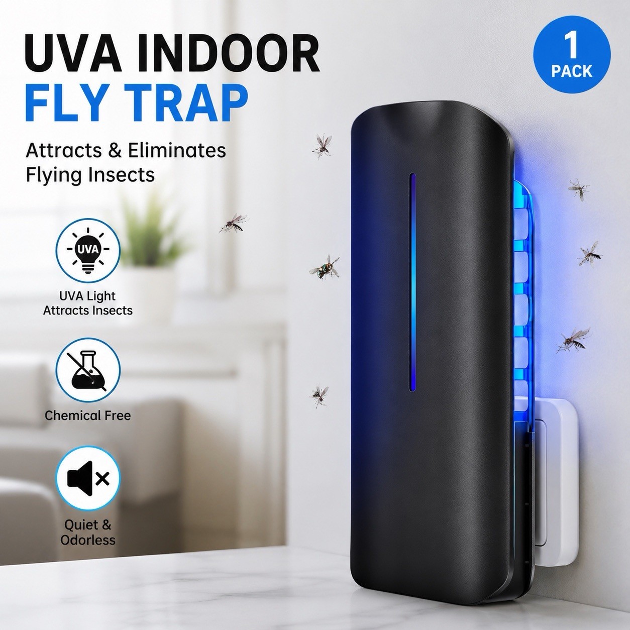 Fruit Fly Traps Indoor for Home: Plug in Mosquito Bug Zapper Gnat Moth Catcher