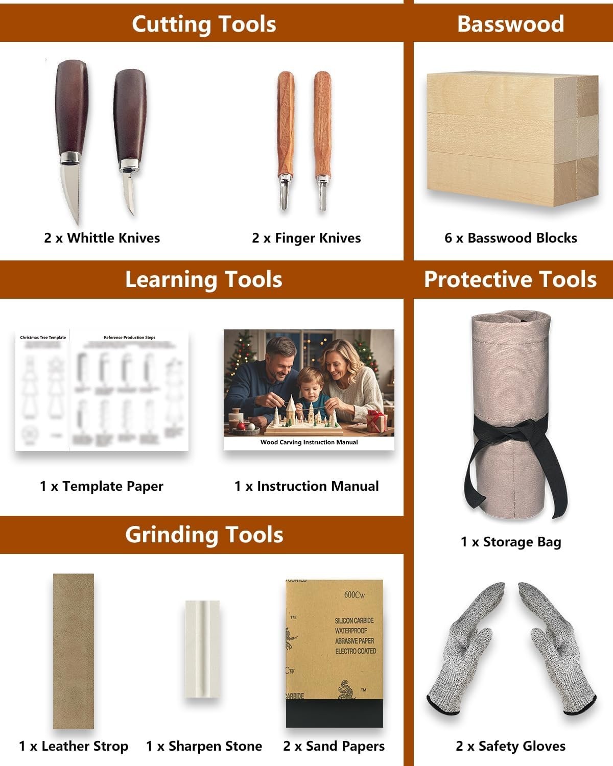 Wood Carving Kit for Beginners Whittling with Template & Video Tutorials...