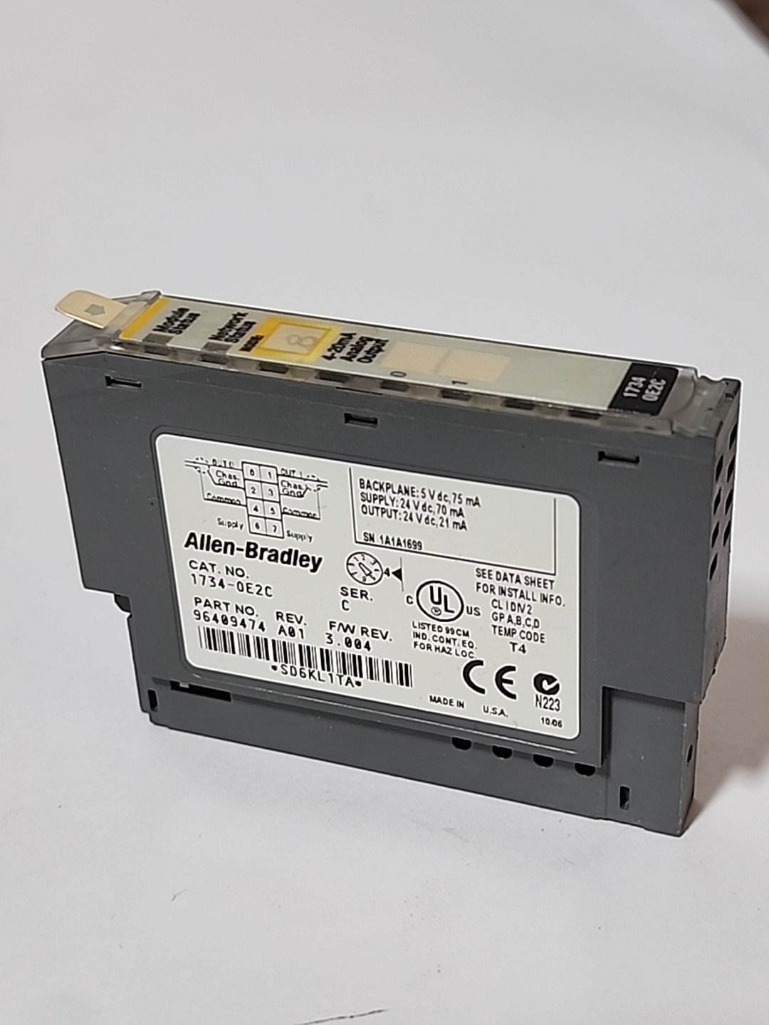 Allen-Bradley 1734-OE2C POINT I/O 2 Channel Analog Current Output Module Ser C