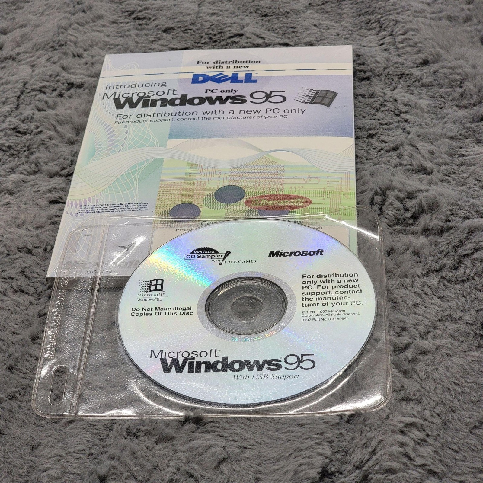 Microsoft Windows 95 USB Support Dell OEM CD + Setup Disks Floppy