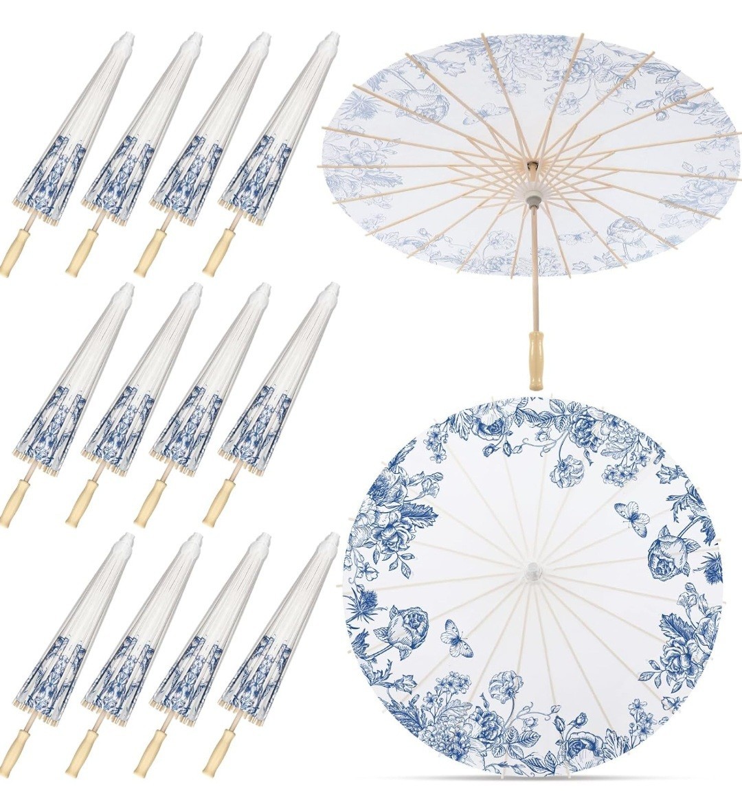 Paper Umbrellas Bulk for Wedding, 23.6" Chinese Japanese Parasol Vintage...