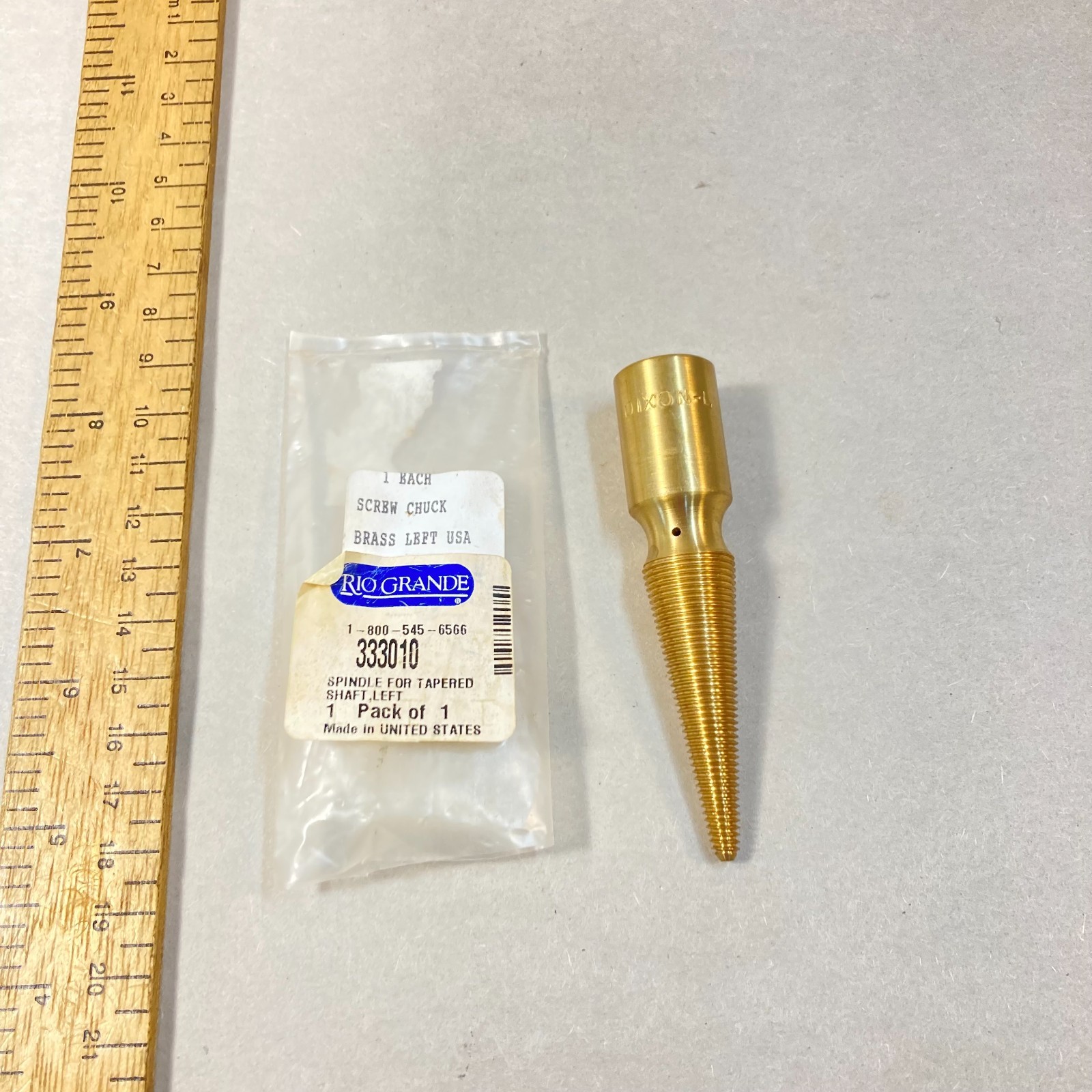 Rio Grande Spindle Left Brass Tapered For Tapered Shaft Motor #333010 USA
