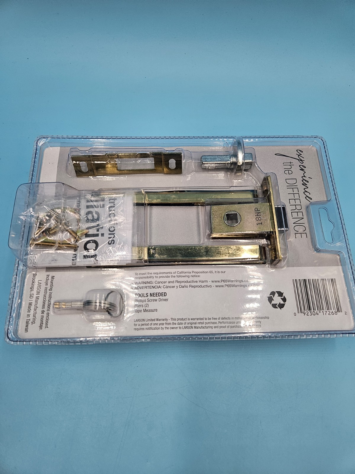 Larson Keyed Mortise Storm Door Latch Handle Set Polished Brass CH3020701