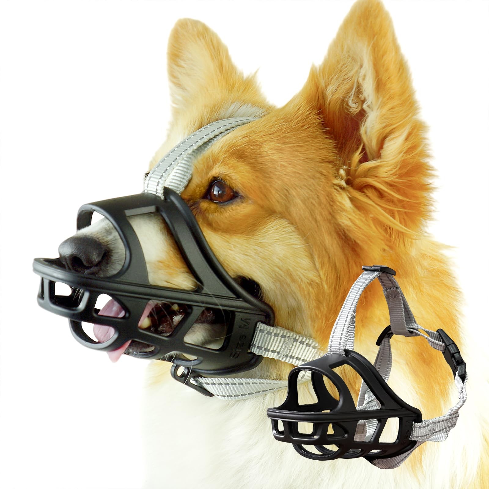 Dog Muzzle, Basket Muzzle for Small Medium Large Dogs, Anti-Biting and Chewin...