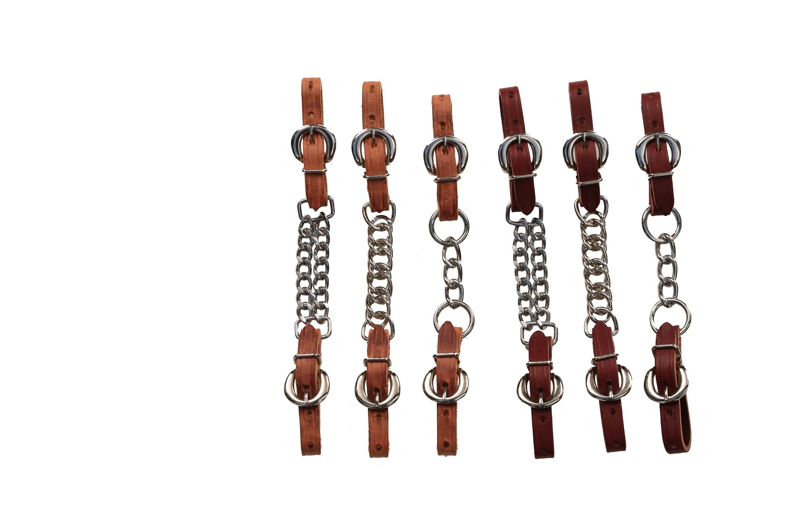 Berlin Leather Latigo 1/2" Double Curb Chain with Nickel Plated #5 Buckle