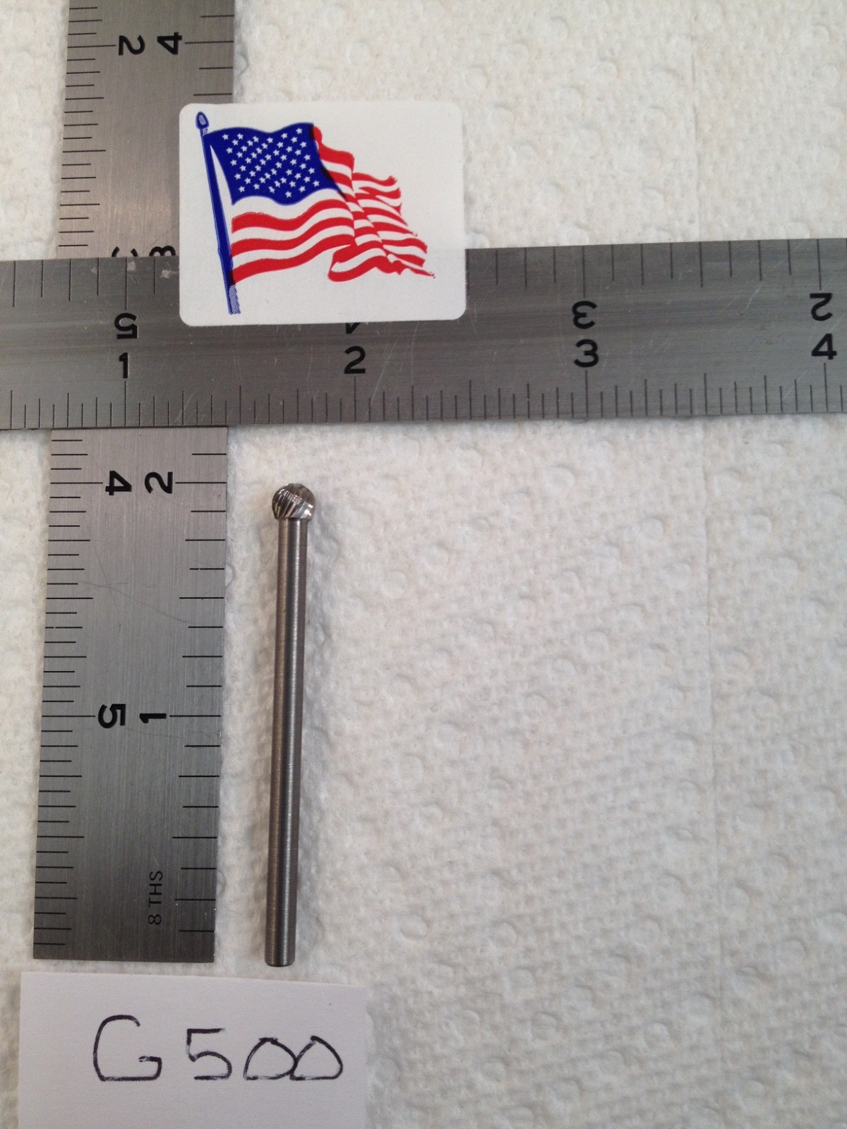 1 NEW FALCON / SGS 1/8" SHANK CARBIDE BURR. SD-53. SINGLE CUT. BALL. (G500)