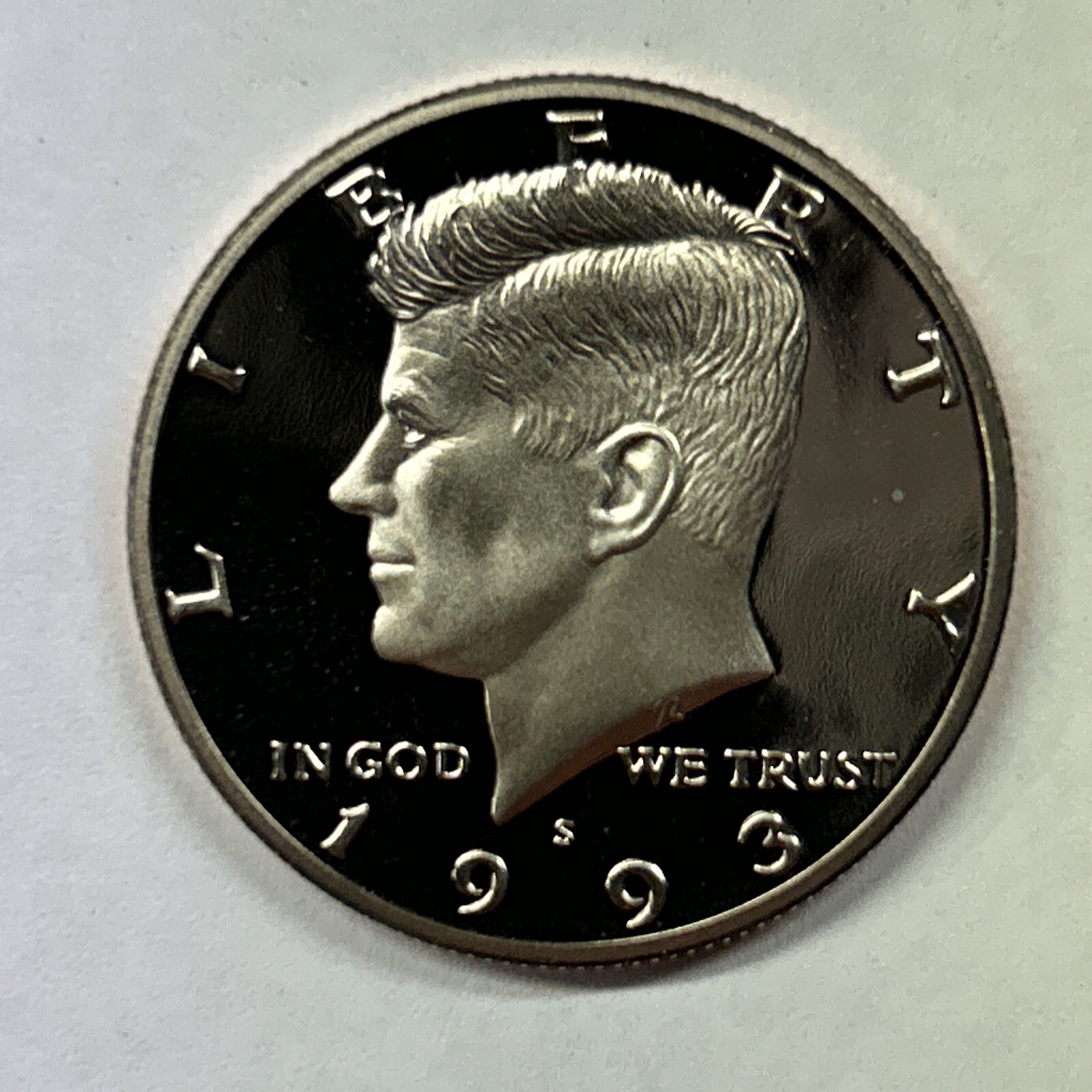 1993 S PROOF CLAD KENNEDY HALF DOLLAR FROM PROOF SET WITH FREE SHIPPING