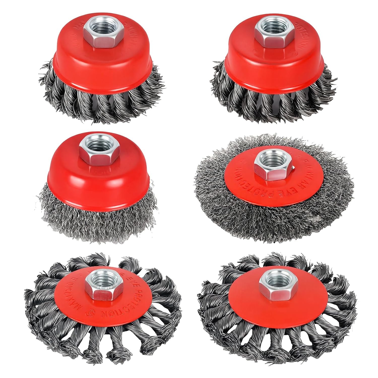 6-Piece, Angle Grinder Wire Wheel, 4 1/2" Angle Grinder Attachments, Wire Wheel,