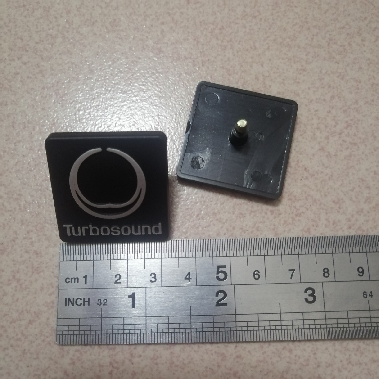 4pcs Turbosound  Speaker logo Sticker Badge ABS 32mm Aftermarket