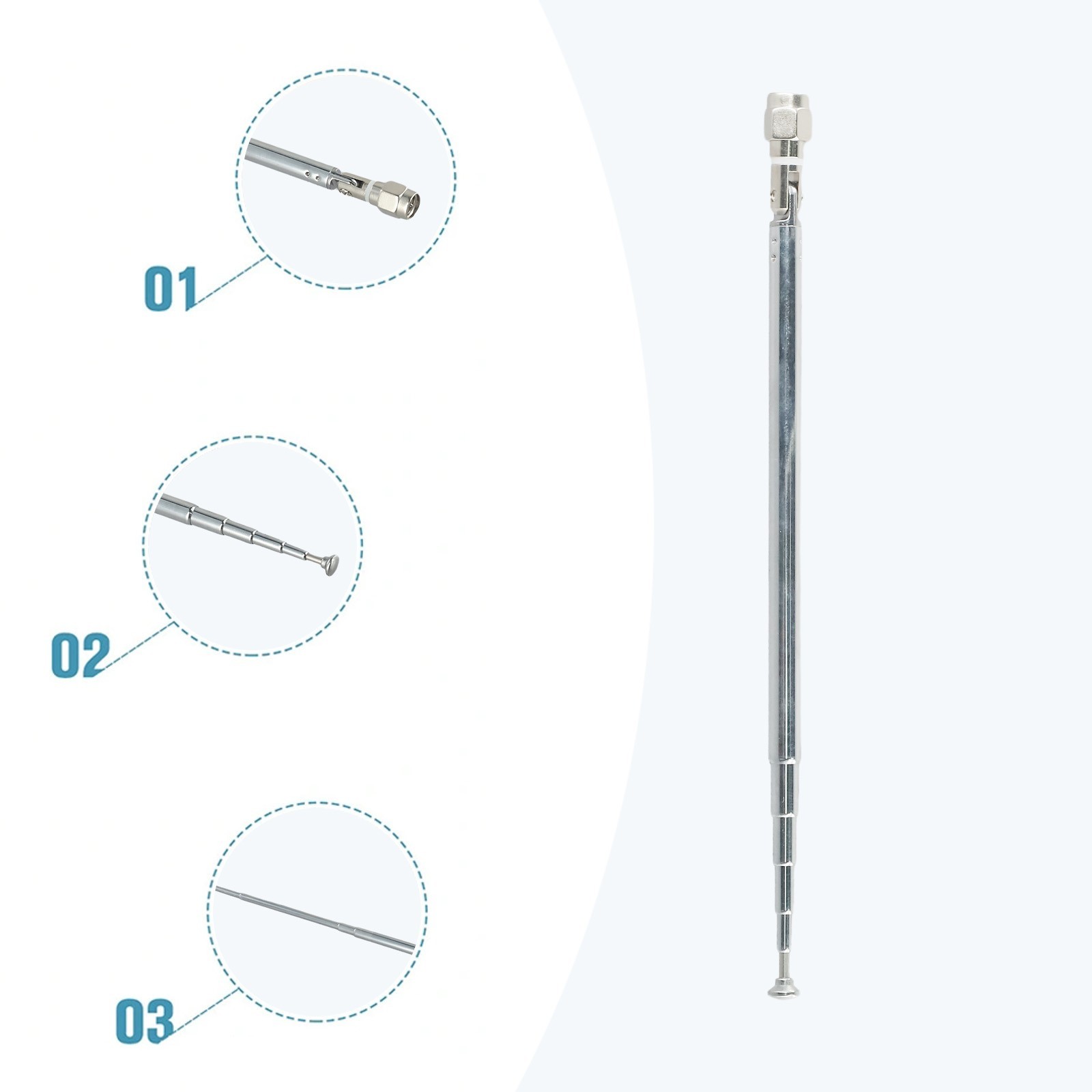 Elements Telescopic Antenna M10 Thread 5.6M/18.4ft 50cm Durable New