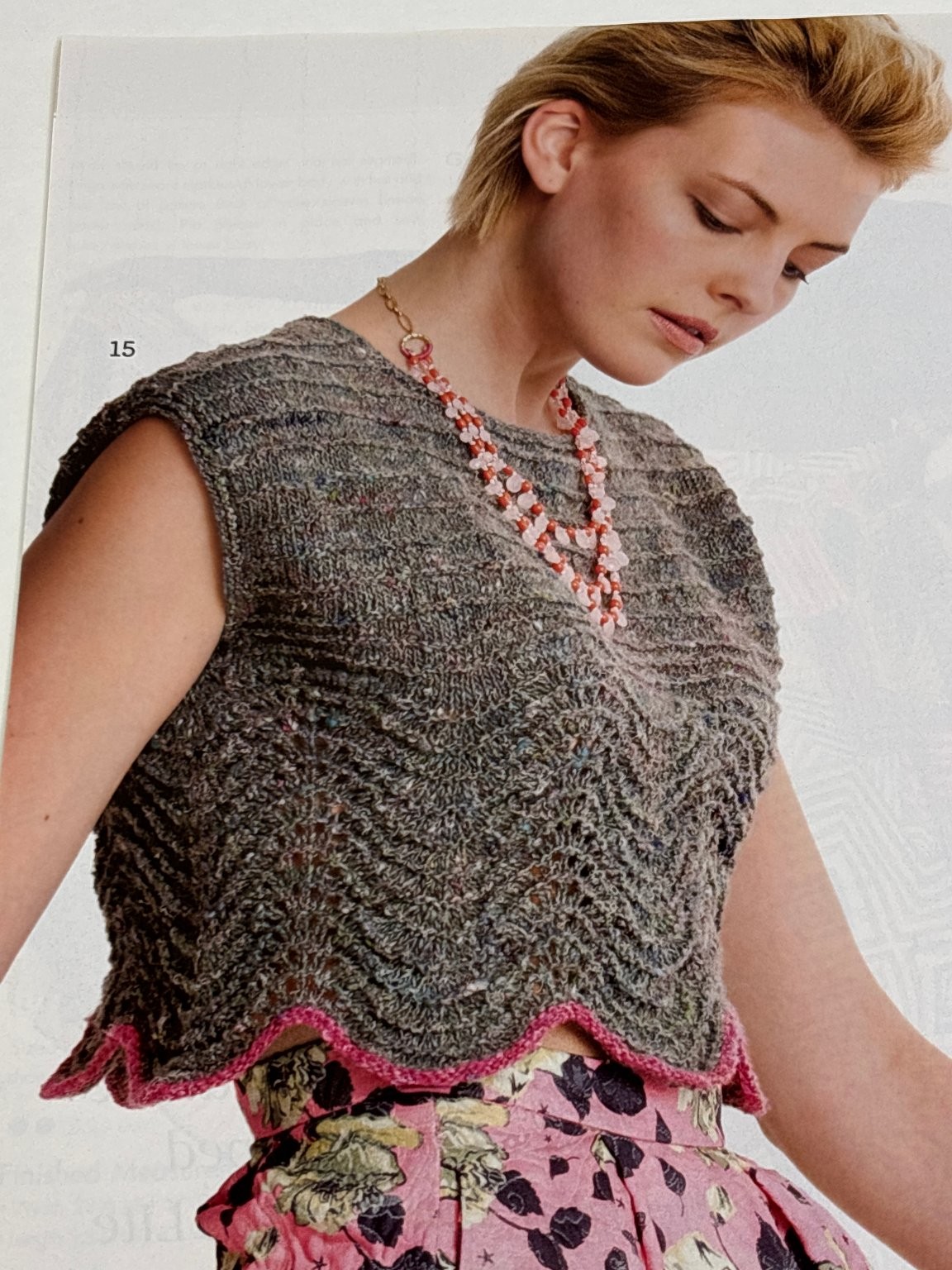 Cropped Shell Top Knitting Pattern Magazine Pages