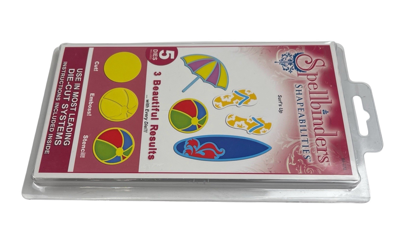 Spellbinders Surfs Up Shapeabilities Cut Emboss Stencil Dies Beach Themed Surf