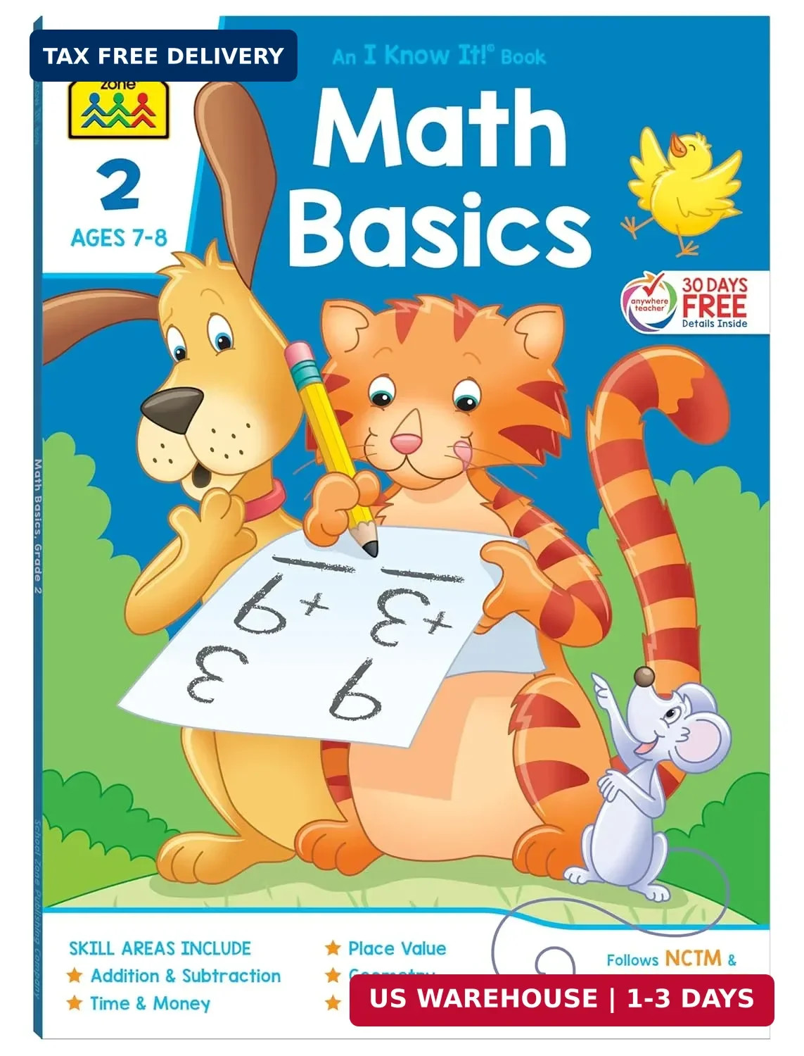 School Zone - Math Basics 2 Workbook - 64 Pages, Ages 7 to 8, 2nd Grade....