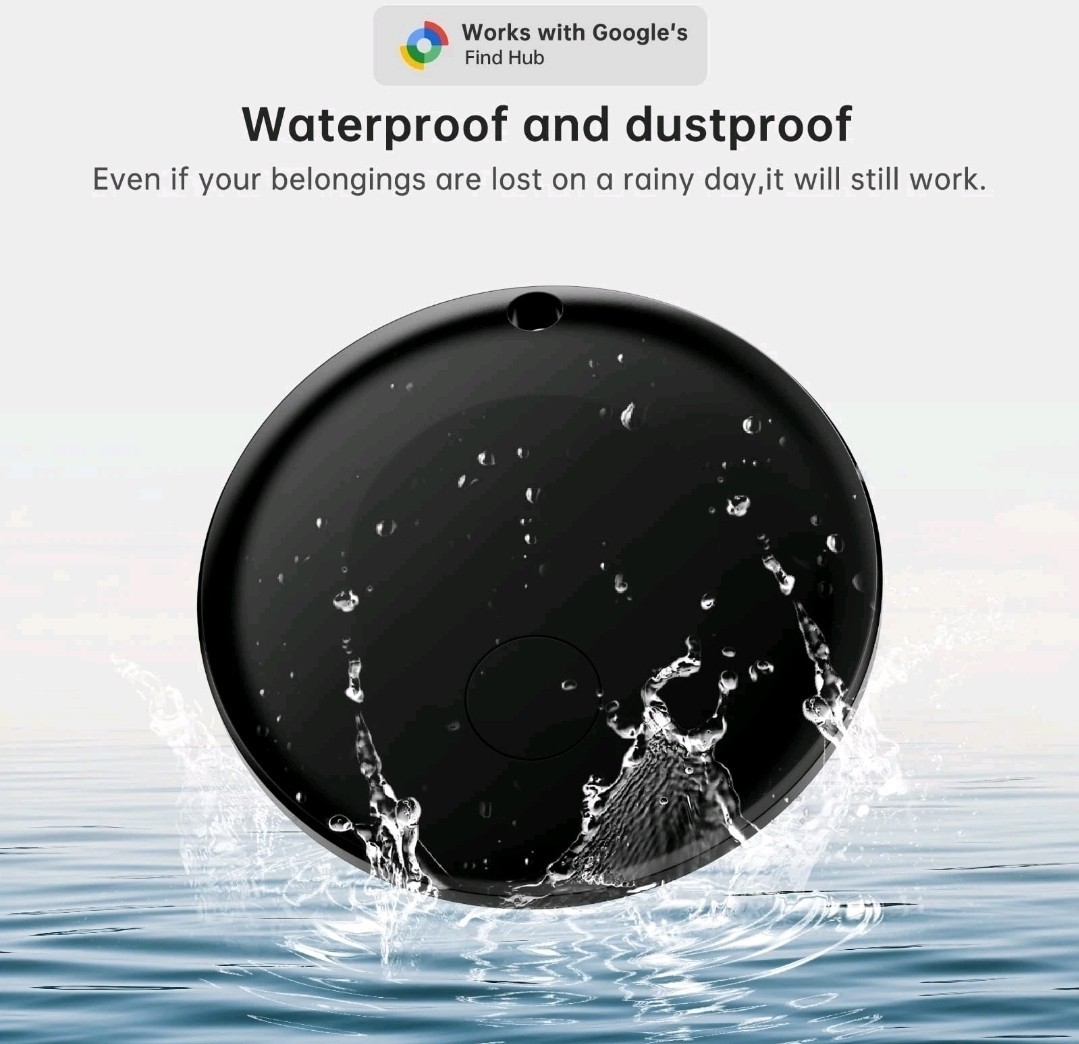 Loshall Smart Bluetooth Finder Tag- Works w/ Android / Google Find Device Black