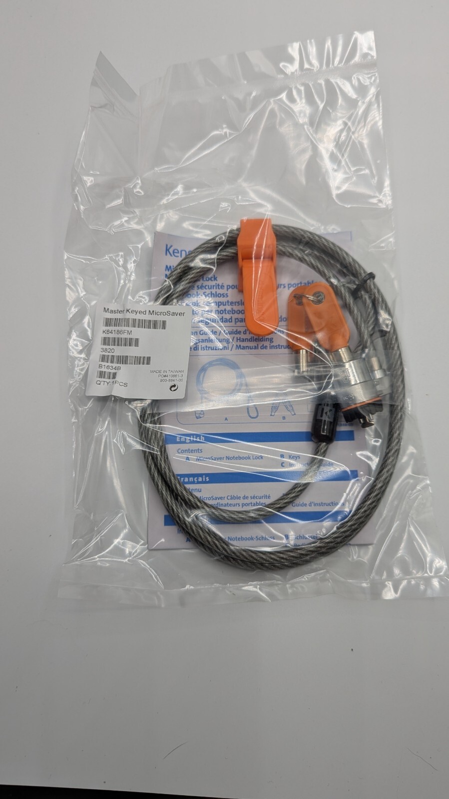 Kensington K64186FM Master Keyed MicroSaver Notebook Cable Lock BRAND NEW SEALED
