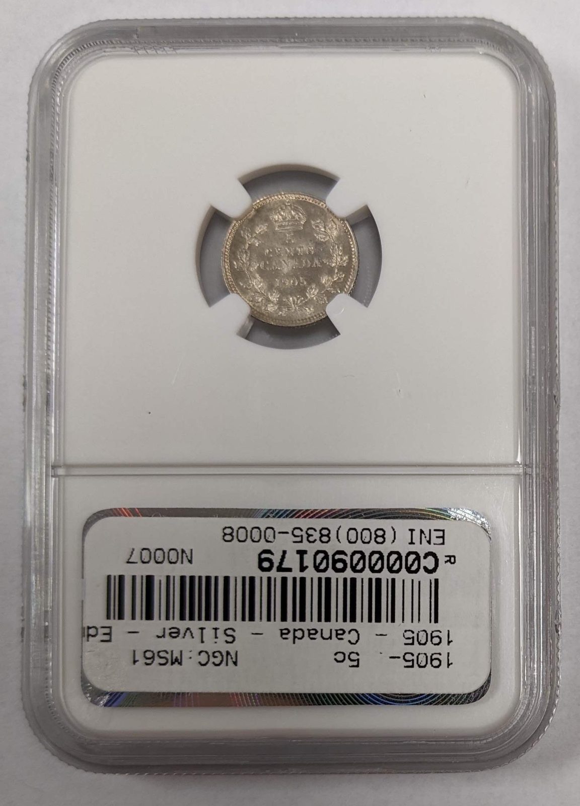 1905 Canada 5c NGC MS 61