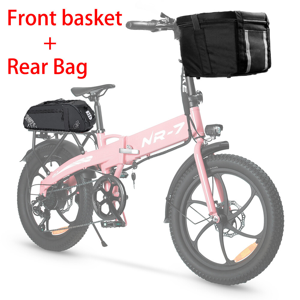 Axiniu Bicycle Rear Rack Bag Cycling Trunk + Bike Front Basket Combo kit