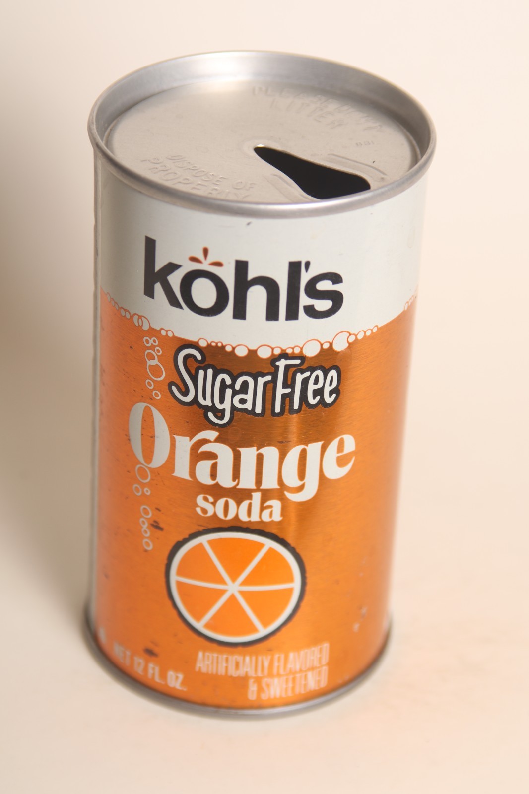 Kohl's Sugar Free Orange soda can