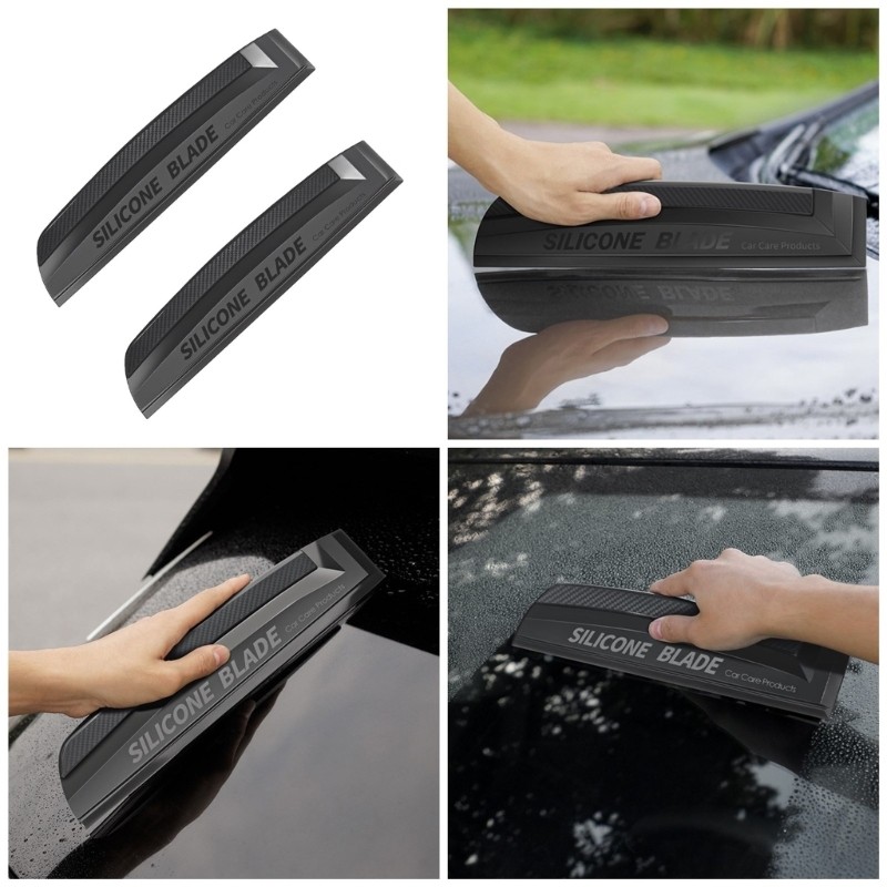 Easy Grip Silicone Car Squeegee, Nonscratch Water Cleaning Scraping Vehicle Care