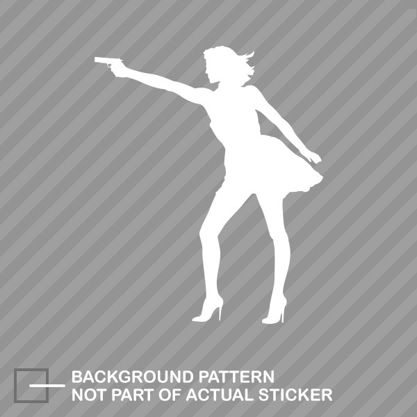 Sexy Gun Girl Sticker Die Cut Decal sexy girls with guns 2a 2nd amendment skirt