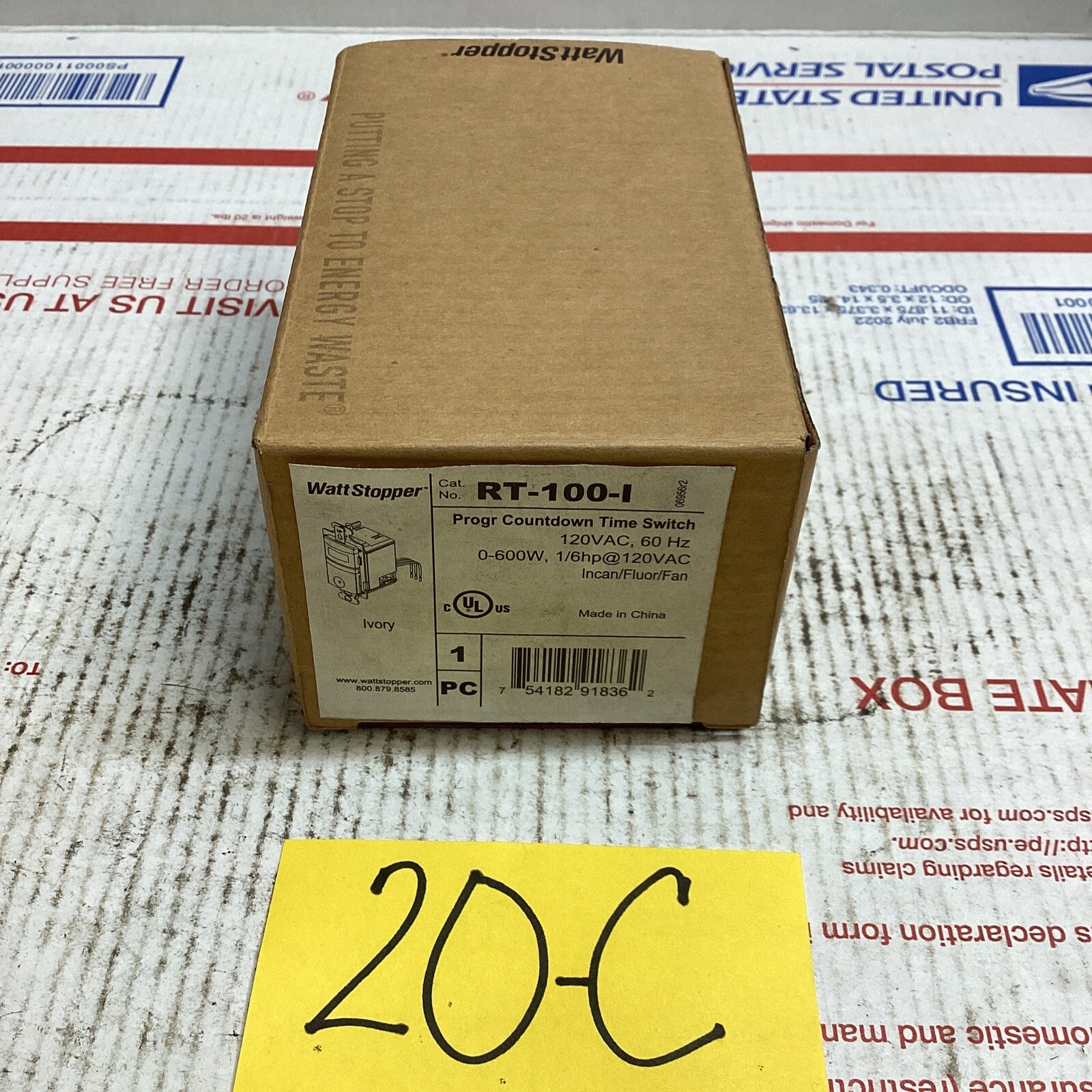 WattStopper Time Switch Programmable Countdown RT100 Ivory ED4U #3075